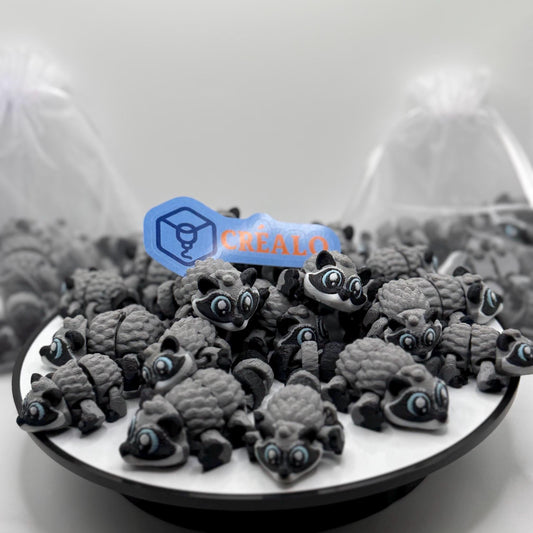 Raccoons | Mischief Makers | 3D Printed | Desk Buddy | Cute Raccoon | Flexi Mapache Toy
