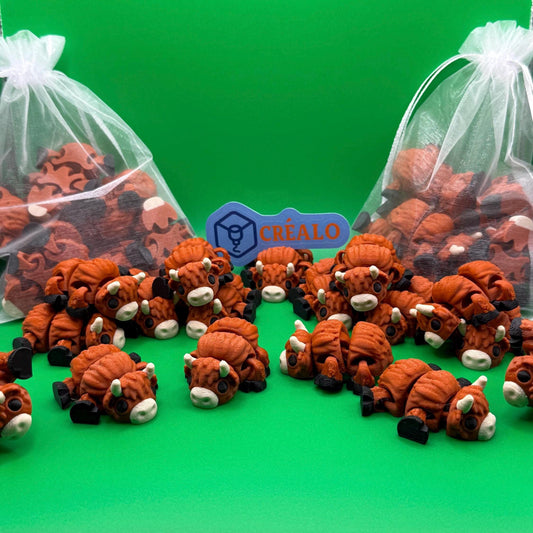Highland Cows | Fluffy Friends | 3D Printed | Cottagecore Vibes | Highland Cow Toy | Flexi Animal