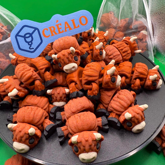 Highland Cows | Fluffy Friends | 3D Printed | Cottagecore Vibes | Highland Cow Toy | Flexi Animal